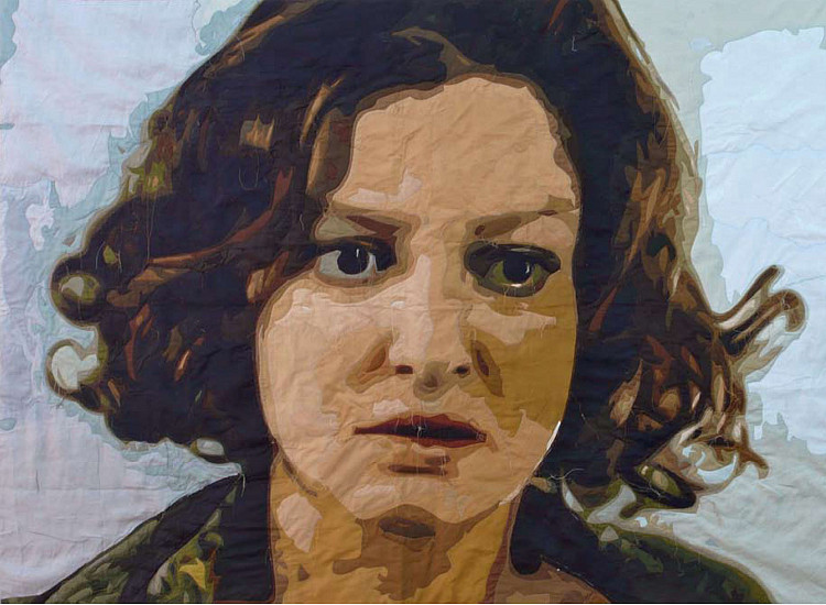Gallery image: The Portrait of Alexandra Maria Lara | 2008 | Stitched fabric mounted on canvas | 180 x 250 cm
