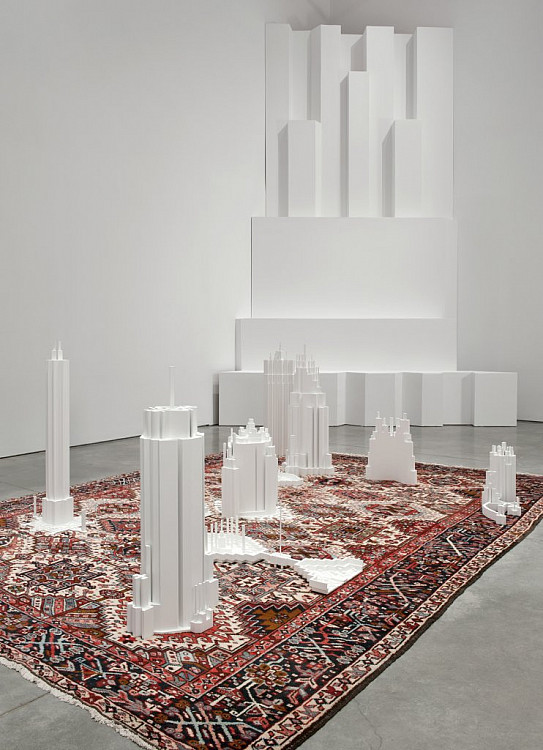 Gallery image: Grounds For Standing and Understanding (Installation view at C. H. Scott Gallery, Vancouver) | 2012 | persian carpet, wood, acrylic, lacquer paint | variable dimensions | courtesy Fadi Jameel Collection, photo Scott Massey