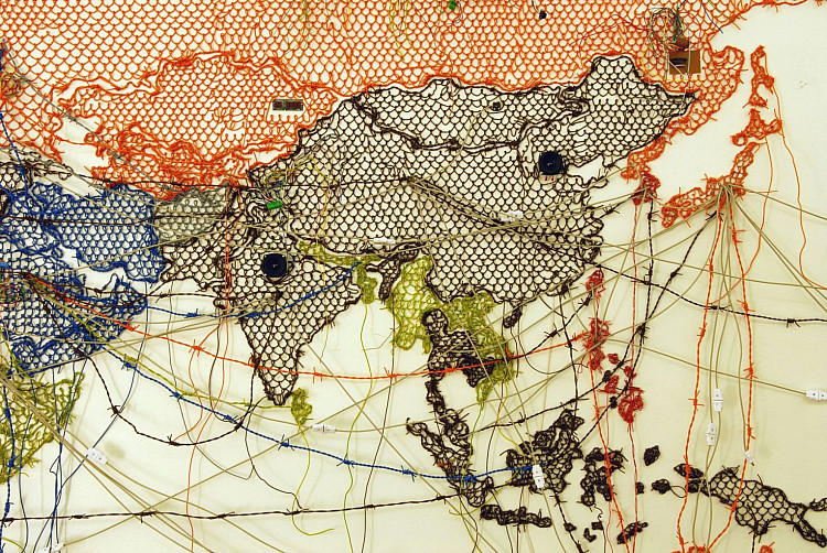Reena Saini Kallat: Untitled (Map/Drawing)
