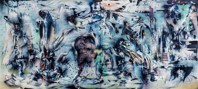 Gallery image: The Messenger | 2021 | Oil on LInen, 183 x 407 cm