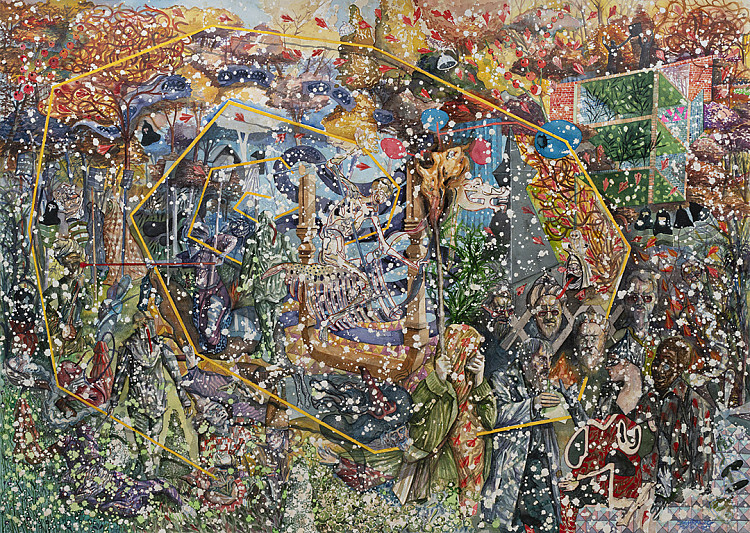 Gallery image: The Triumph of Death (After Palermo Fresco) | 2020| watercolor on Arches paper | 133 x 185,5 cm