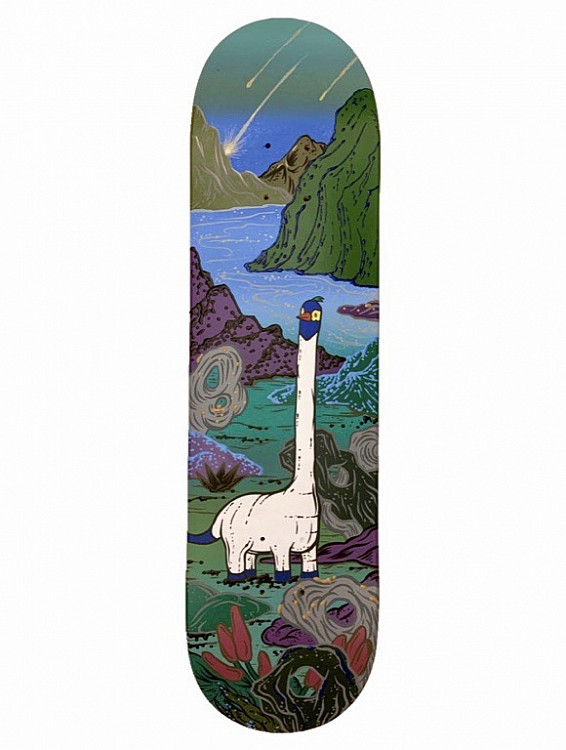 Gallery image: Brfore the disaster | 2019 | acrylic on skateboard | 80x20 cm