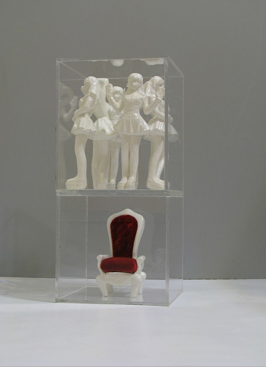 Gallery image: Women +1 series (Are there any seats for me!? III.) | 2012 | mix media | 25 x 11 x 11 cm