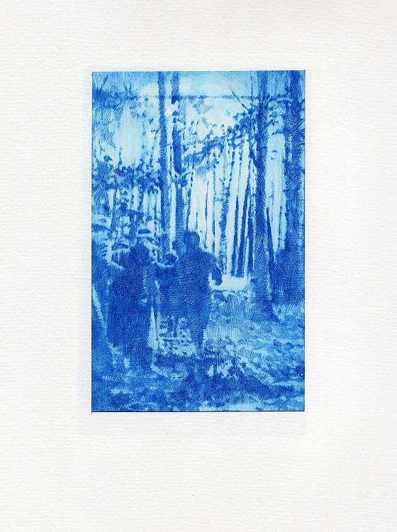 Gallery image: Genealogy / serie | 2017 | Drypoint on plexiglas, 1 colour | 29, 7 x 21 cm | Unique print 21 works