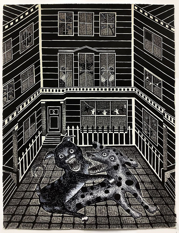 Gallery image: A Man Opened His Window And Stared Up Primrosehill | 2019 |  ink on paper | 58x76 cm | private collection