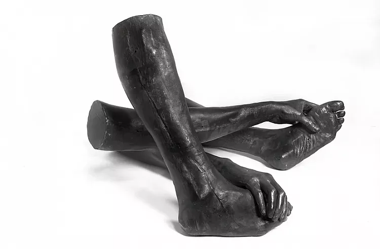 Gallery image: Carry me home | 2016 | bronze with black wax | Right leg 61 x 53 x 23 cm and Left leg 61 x 56 x 43 cm