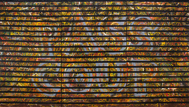 Gallery image: Blinds: Pass Coup | 2021 | Mixed Media on Aluminium | 153 x 275 cm